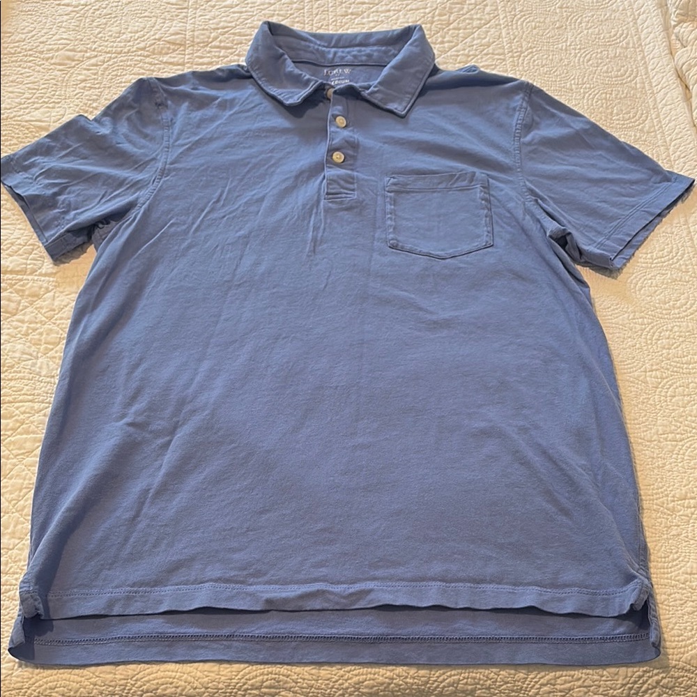 J. Crew Blue Polo Shirt Classic Fit Cotton